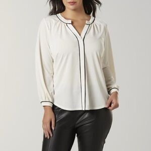 Simply Emma White Blouse | Size 2X